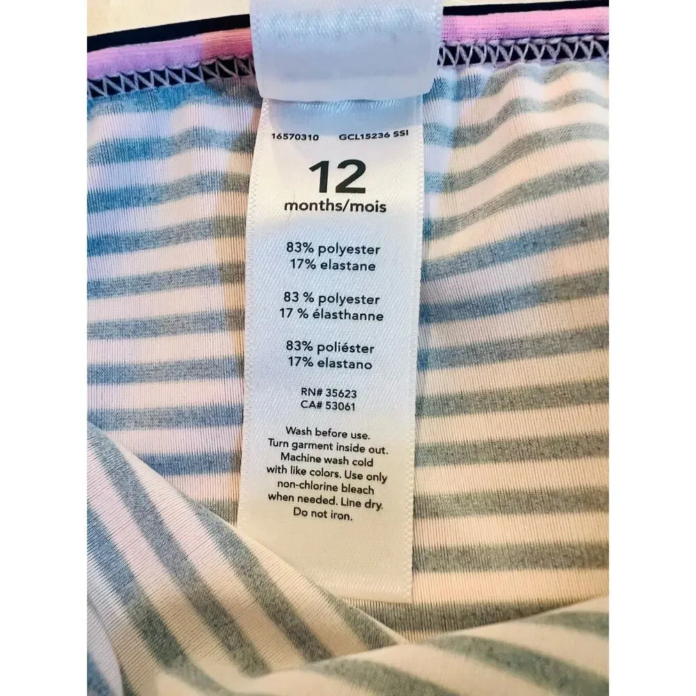 Carter’s Size 12M Rash Guard Swimsuit Cool Like My Mom Pink Ice Cream 2-Pc Set